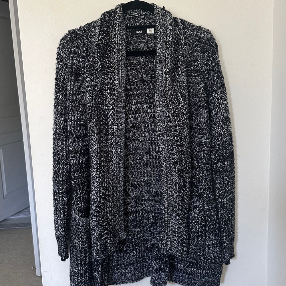 Black and White Knit Cardigan